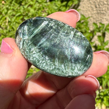 AA Seraphinite Crystal Palm Stone