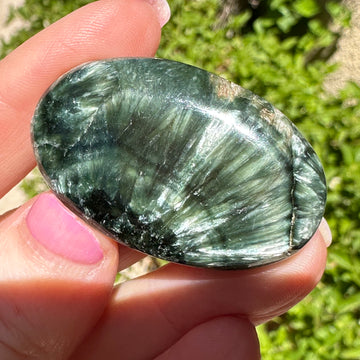 AA Seraphinite Crystal Palm Stone