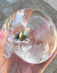 Clear Sirius Quartz Crystal Skull with Rainbows Carved by Leandro de Souza