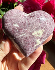 Lepidolite Palm Stone Heart