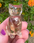 Citrine Crystal Kitten Carved by Leandro de Souza
