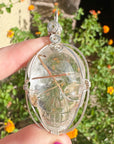 Rutile Quartz Crystal Skull Pendant Carved by Leandro de Souza