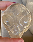 Golden Rutile Citrine Star Child Palm Crystal Skull Carved by Leandro de Souza