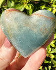 Lemurian Aquatine Calcite Crystal Heart