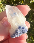 Natural Dumortierite in Quartz Crystal Point