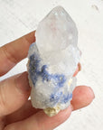 Natural Dumortierite Quartz Crystal Cluster Point