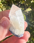 Natural Dumortierite in Quartz Crystal Point