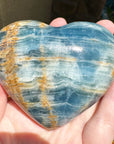 Large Lemurian Aquatine Calcite Crystal Heart