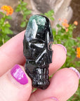 Green Tourmaline Palm Skull by Igor de Souza