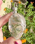 Rutile Quartz Crystal Skull Pendant Carved by Leandro de Souza
