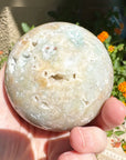 Large Caribbean Blue Calcite Crystal Geode Sphere