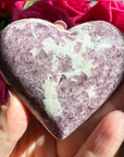 Lepidolite Palm Stone Heart