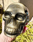 Gold Sheen Obsidian Crystal Skull