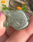 Epidote Crystal Kitten Carved by Leandro de Souza