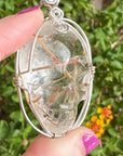 Rutile Quartz Crystal Skull Pendant Carved by Leandro de Souza