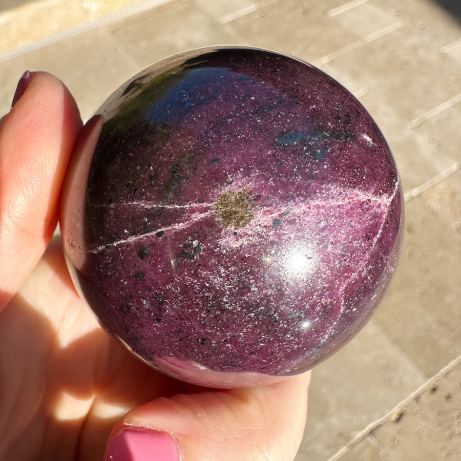 Ruby Kyanite Crystal Sphere