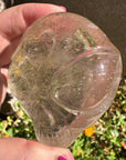 Golden Rutile Citrine Star Child Palm Crystal Skull Carved by Leandro de Souza