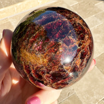 Large Genuine Garnet Sphere