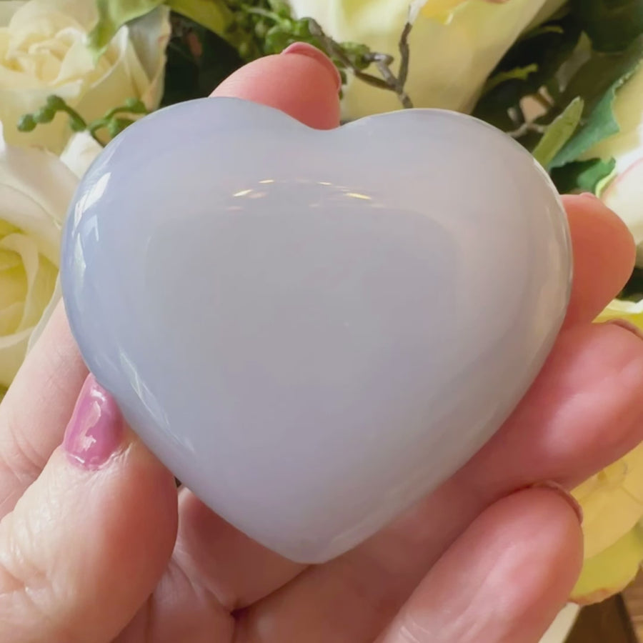 Blue Chalcedony Crystal Heart