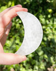 Selenite Moon with Etched Stars