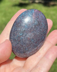 Ruby Kyanite Crystal Palm Stone UV Reactive