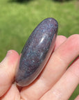 Ruby Kyanite Crystal Palm Stone UV Reactive
