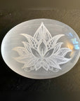 Lotus Flower Engraved Selenite