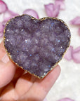 Gold Dipped Amethyst Geode Heart