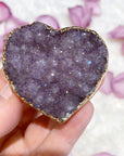 Gold Dipped Amethyst Geode Heart