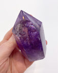 Polished Amethyst Generator Tower with Rainbows