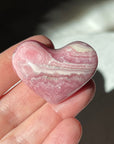 Rhodochrosite Crystal Heart Carving Grade A
