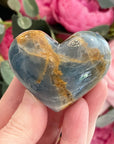 Lemurian Aquatine Calcite Gemstone Heart Grade AA