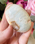 Blue Aragonite Crystal Palm Stone