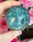 Blue Apatite Crystal Sphere