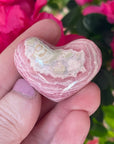 Rhodochrosite Crystal Heart Carving Grade A