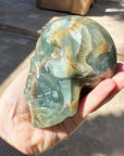 Rare Lemurian Aquatine Calcite Crystal Skull