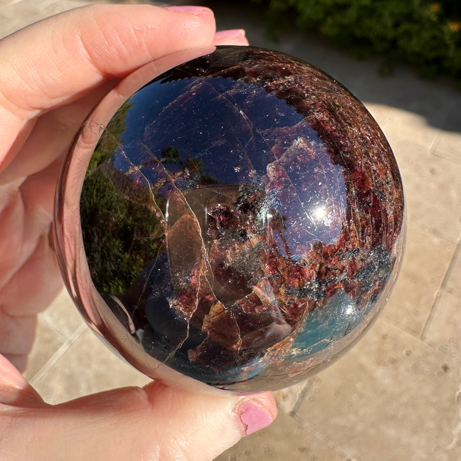 Natural Genuine Garnet Sphere