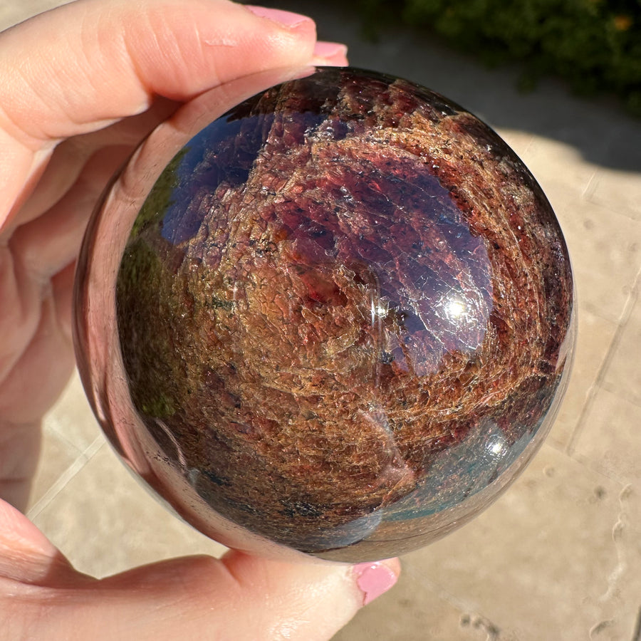 Natural Genuine Garnet Sphere