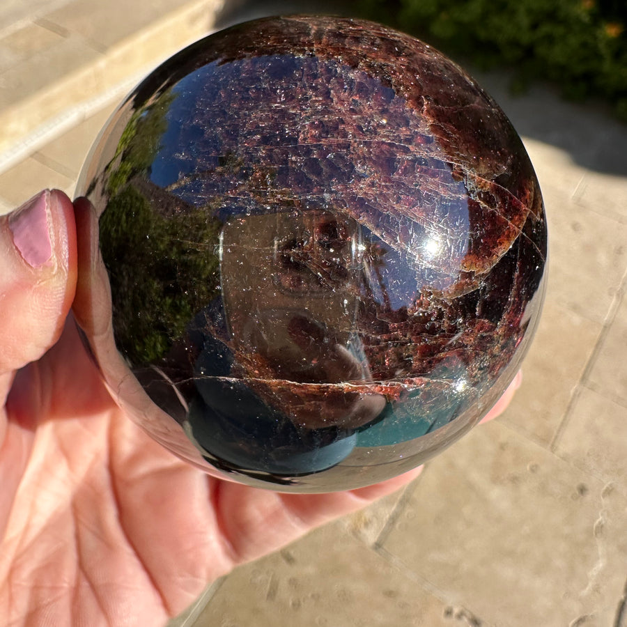 Natural Genuine Garnet Sphere