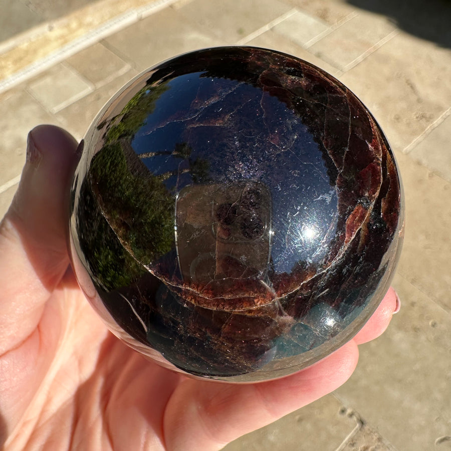 Natural Genuine Garnet Sphere
