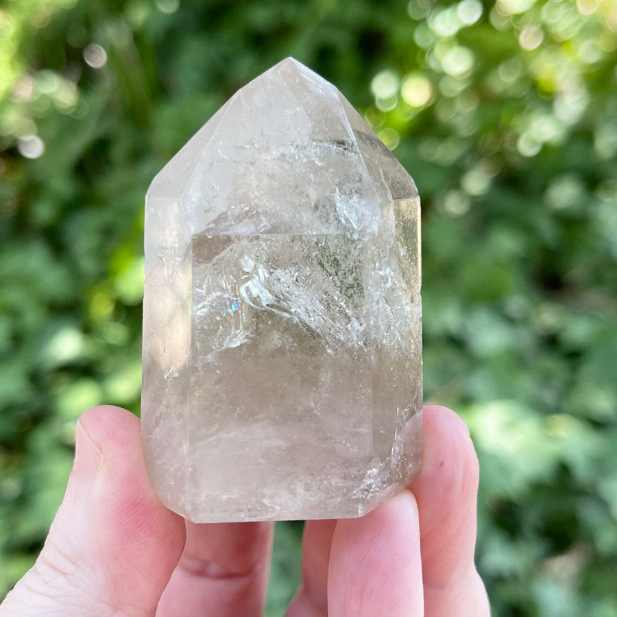 Smokey Quartz Tower with Rainbow