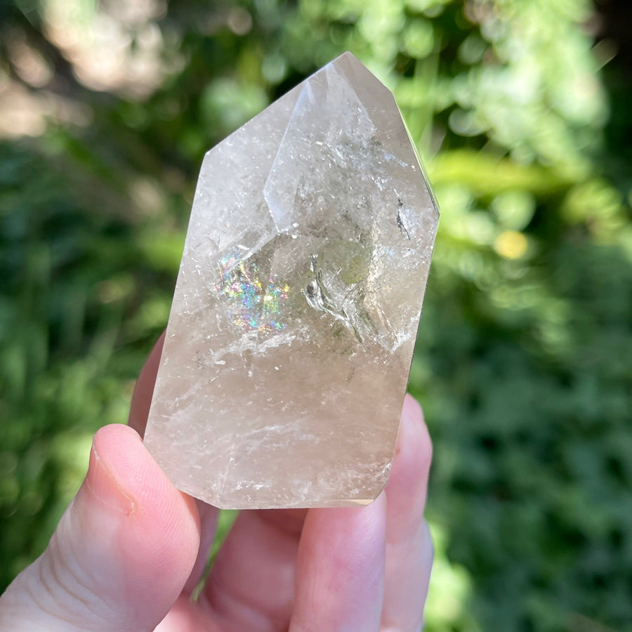 Smokey Quartz Tower with Rainbow