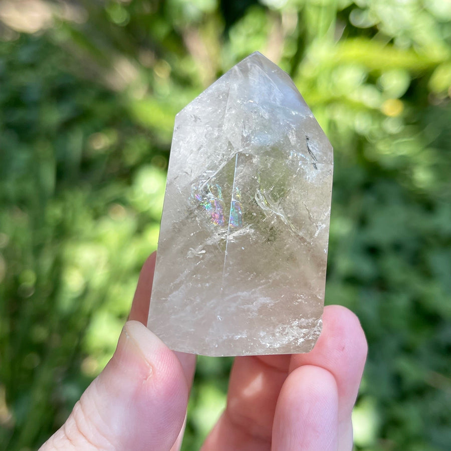 Smokey Quartz Tower with Rainbow