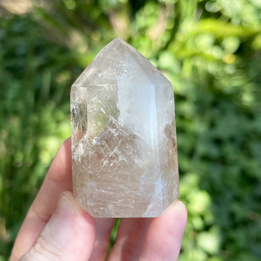 Smokey Quartz Tower with Rainbow