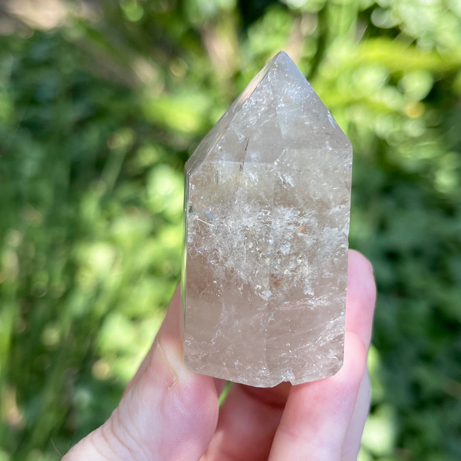 Smokey Quartz Tower with Rainbow