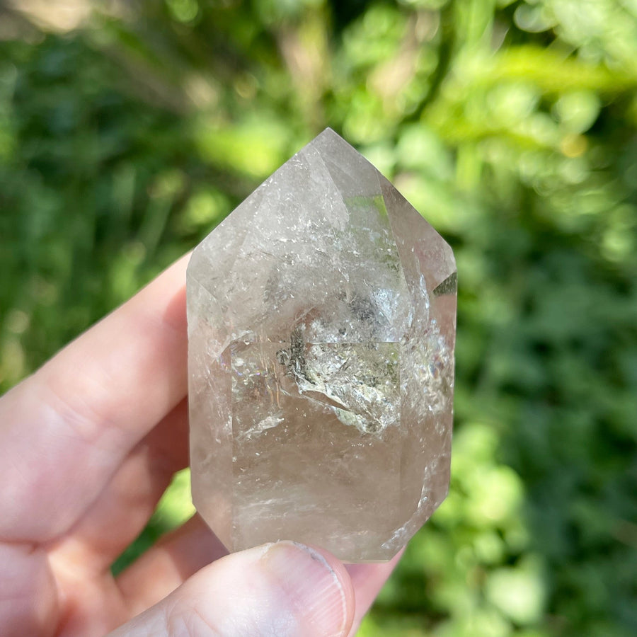 Smokey Quartz Tower with Rainbow