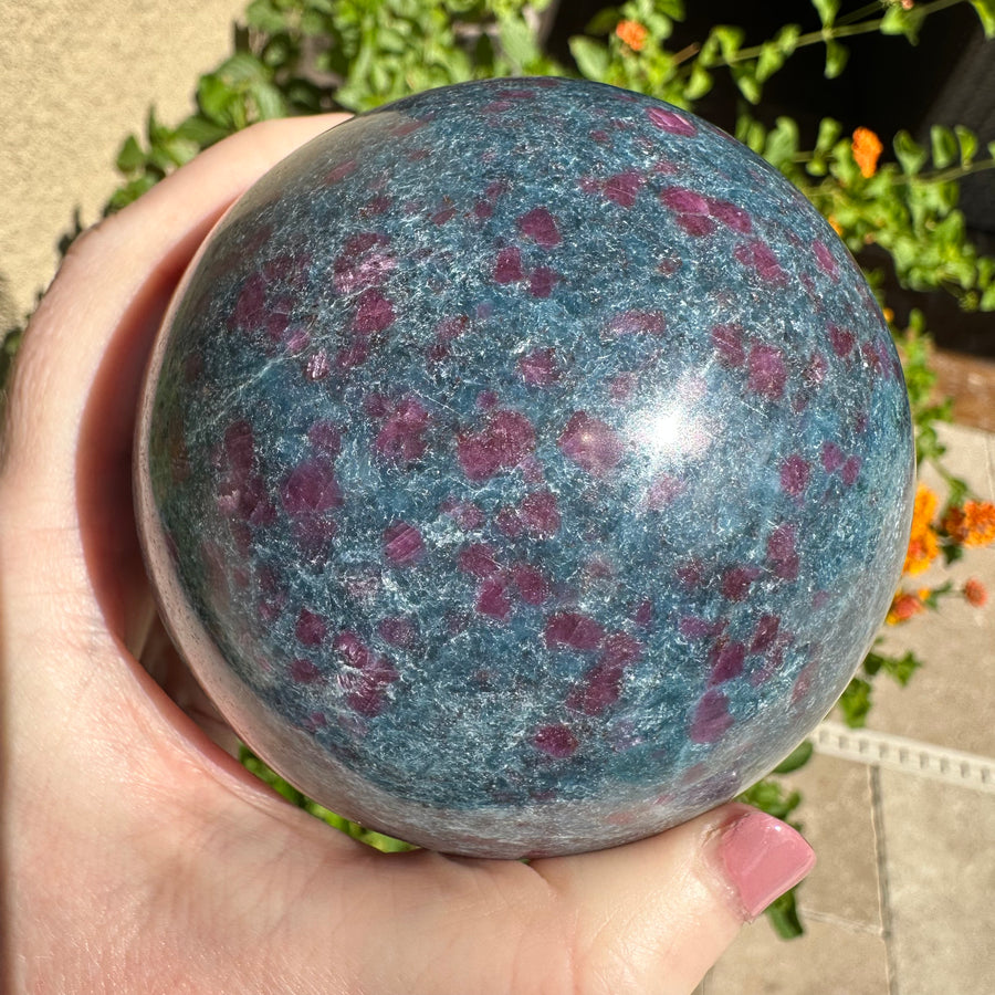 Large Ruby Kyanite Crystal Sphere