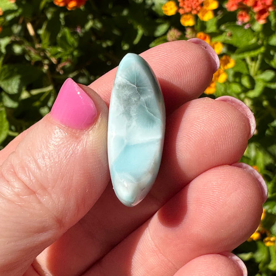 Natural Larimar Crystal Moon