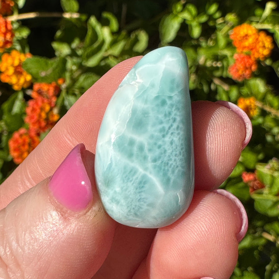 Natural Larimar Drilled Pendant