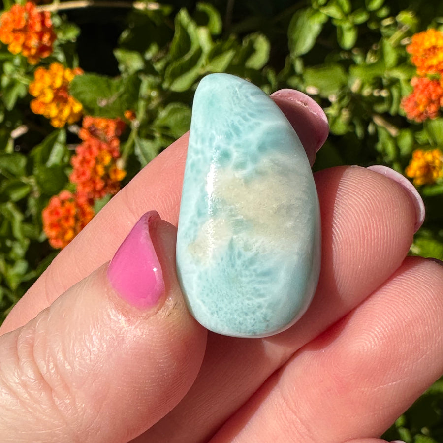 Natural Larimar Drilled Pendant